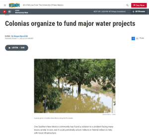  LRGPWWA serves 16 communities in Doña Ana County, mostly colonias. LRGPWWA was a model for the Regional Water System Resiliency Act legislation that recently passed by state lawmakers, providing a framework for small communities to create shared utilities. 